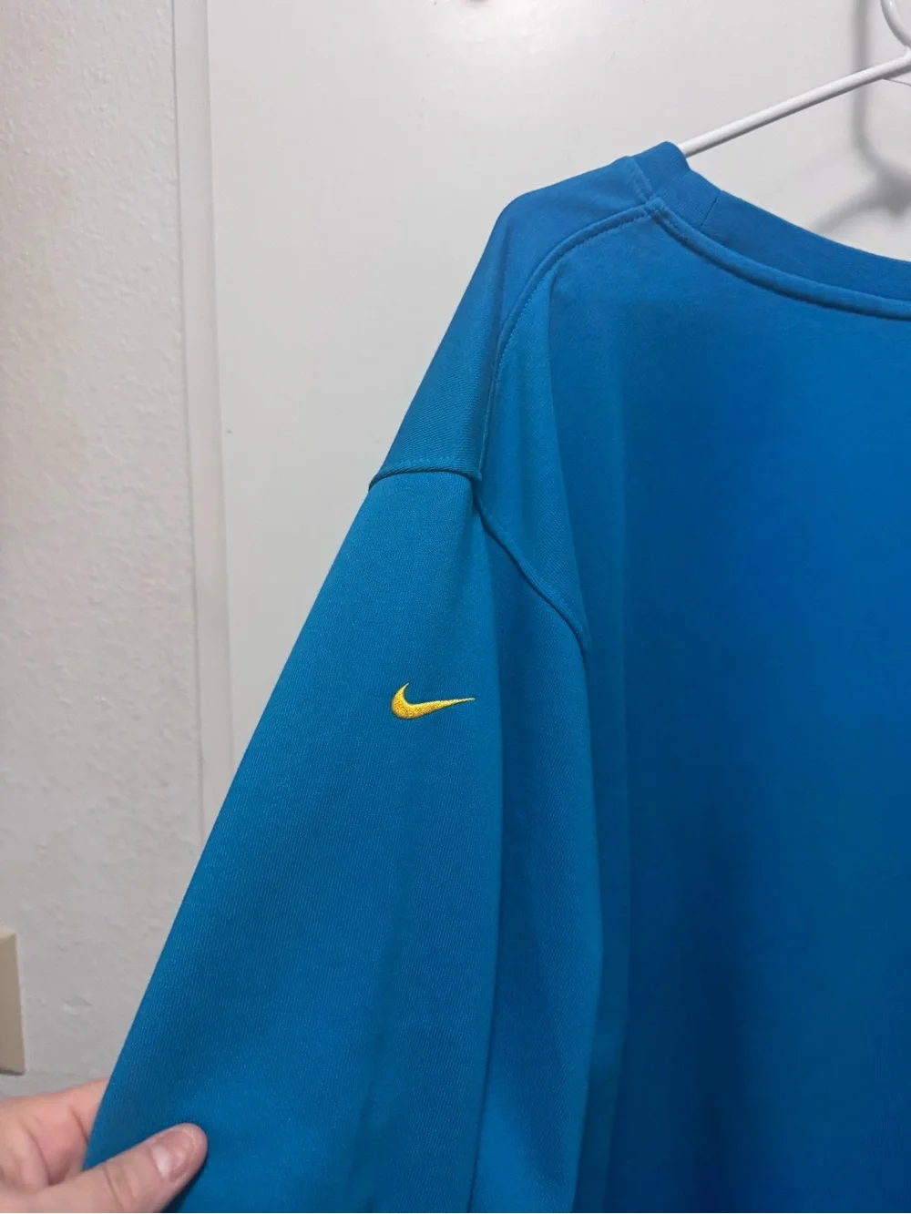 Nike Blue Crewneck Sweatshirt with Multicolor Star Logo